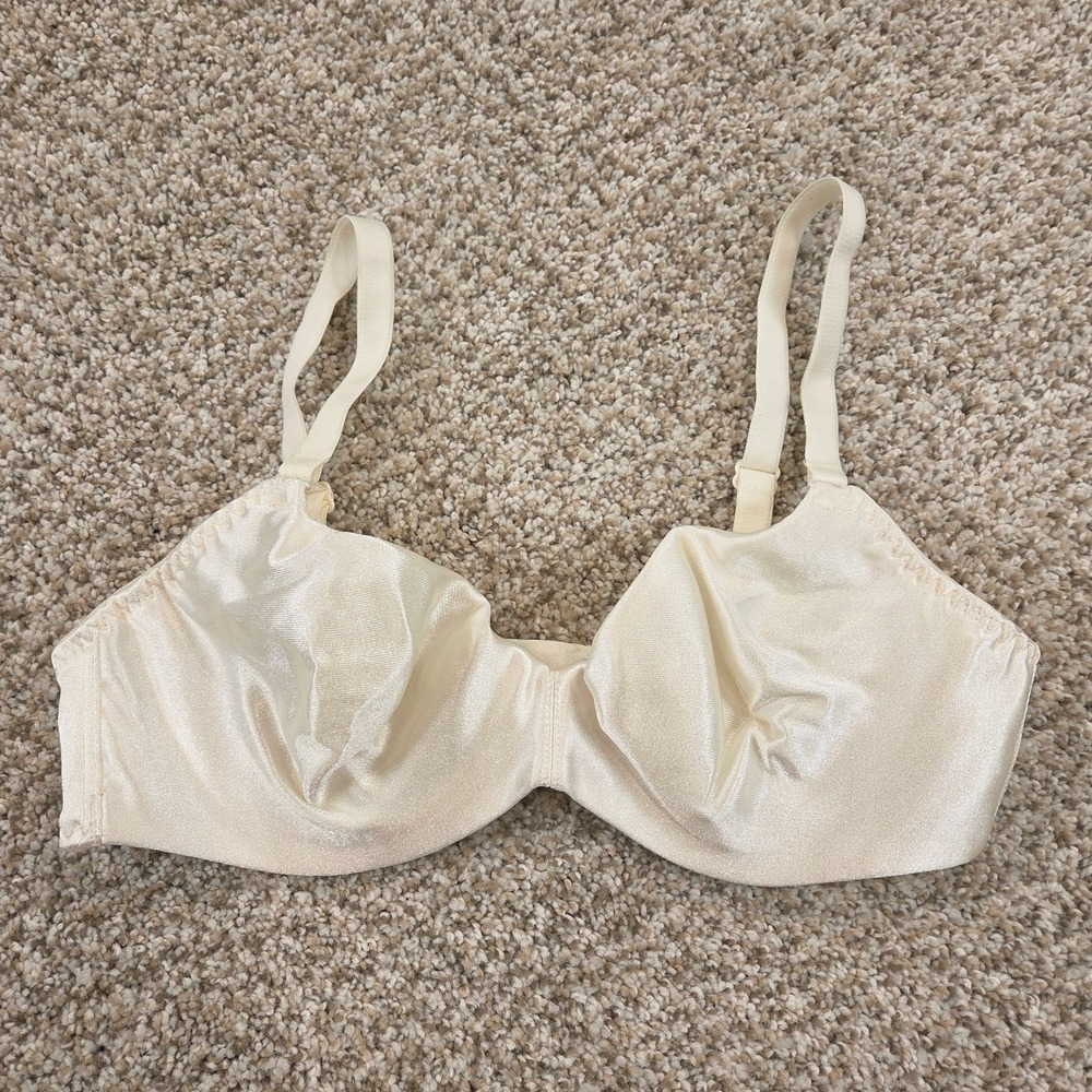 Vintage‎ Maidenform 3687 French Demi Underwire Lined Bra Size 34B Ivory Satin